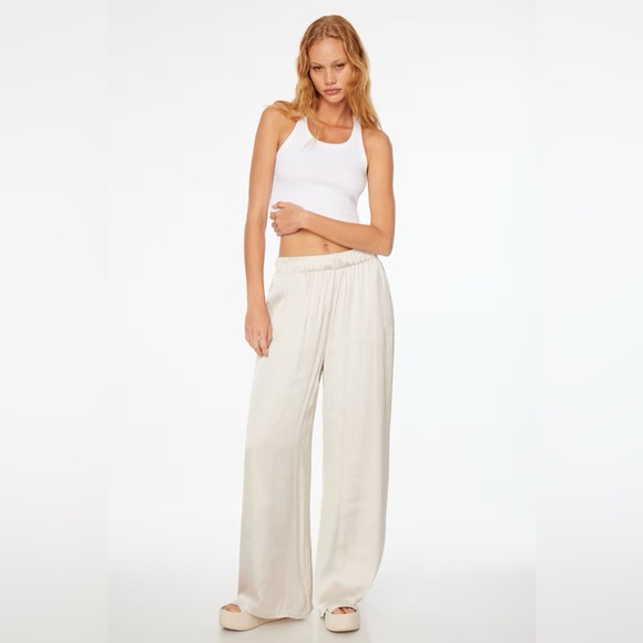 NWT Dynamite Satin Wide Leg Pants - Picture 2 of 5